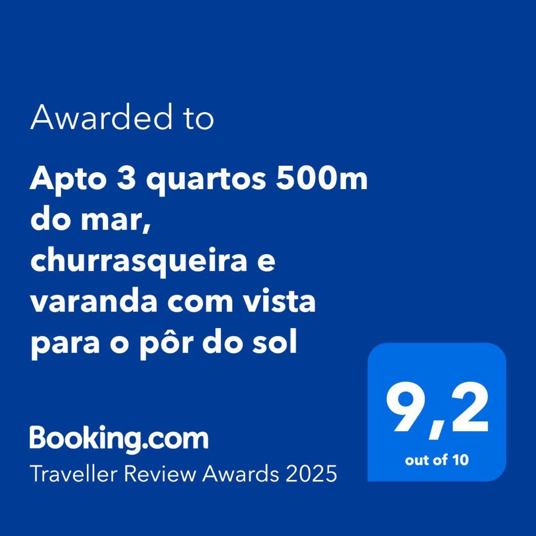 Apto 3 Quartos 500m Do Mar, Churrasqueira E Varanda Com Vista O Por Do Sol